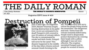 front page of "the Daily Roman" newspaper