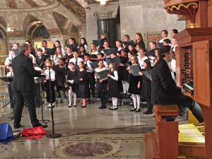 Choir singing at Shrine