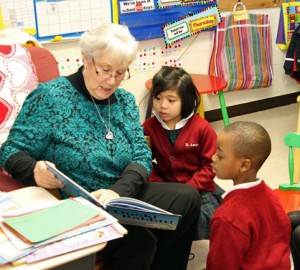volunteer reading to children